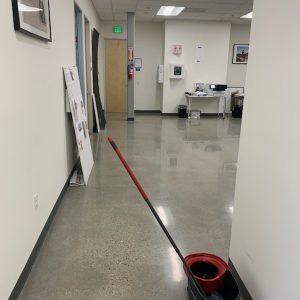 cleaning inside of a company