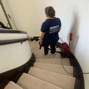 cleaning a stair