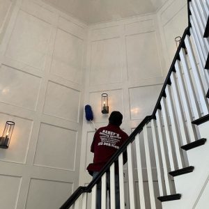 cleaning a house